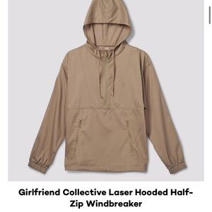 Girlfriend Collective Beige Hooded Windbreaker